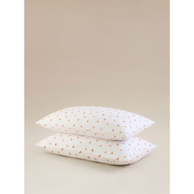 ASDA George Home White Ditsy Orange Easycare Pillowcase Pair, 74 x 48cm- Buy online at McGrocer