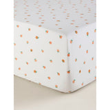 George Home fitted sheet white ditsy orange double (British brand)