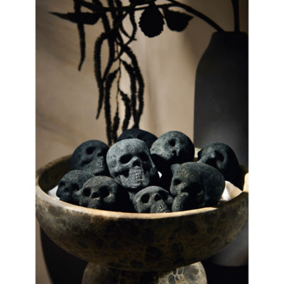Halloween flocked heads decoration multi-coloured small, imported from the UK