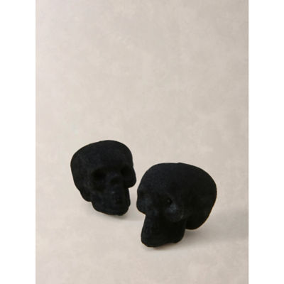 Halloween flocked heads decoration multi-coloured small, imported from the UK