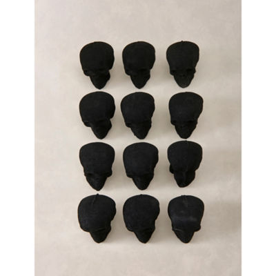 Halloween flocked heads decoration multi-coloured small, imported from the UK