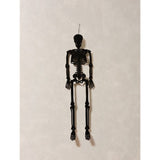 Black flocked skeleton Halloween decoration 90cm - British product