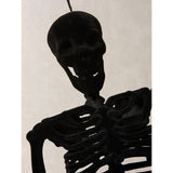 Black flocked skeleton Halloween decoration 90cm - British product