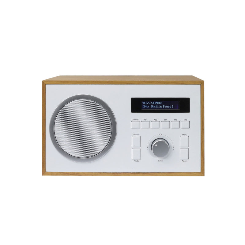 Asda Tech DAB digital radio in light wood finish, imported from the UK