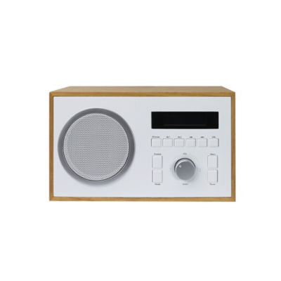 Asda Tech DAB digital radio in light wood finish, imported from the UK