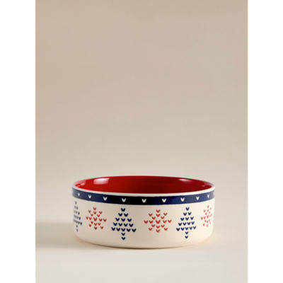 GH dog bowl red white 7.5x20x20cm, UK version