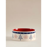 GH pet bowl stoneware festive red and white, UK version