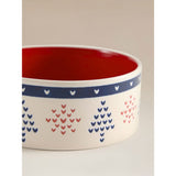 GH pet bowl stoneware festive red and white, UK version