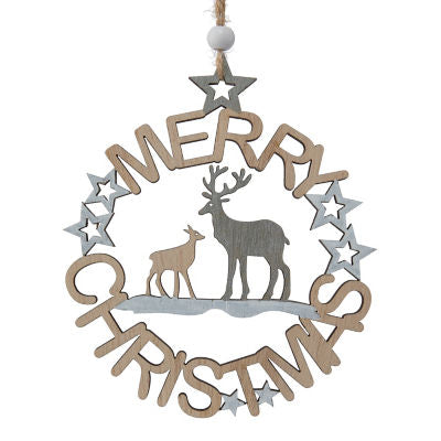 GH reindeer bauble 12x14cm, UK version