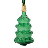 GH green glass Christmas tree bauble, imported from the UK