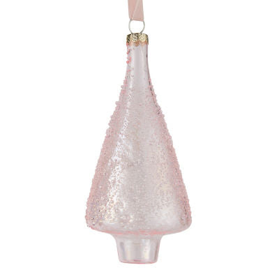 GH glass tree bauble 12.5x6x6cm, UK version