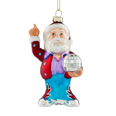 GH disco santa glass bauble 7x6x14.3cm, UK version
