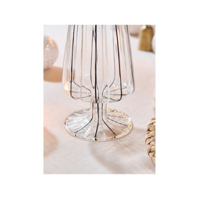 Black and white glass Christmas tree 30cm, UK version