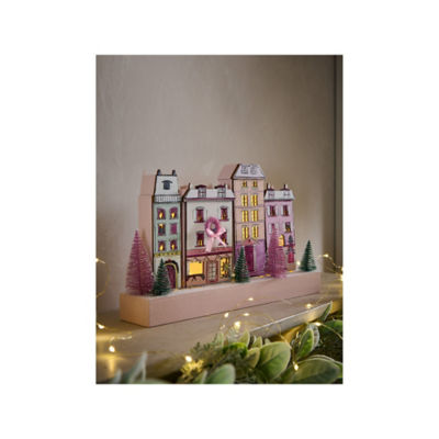 GH pink light-up house decoration two sizes - British product