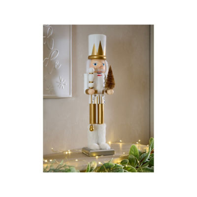 GH white wooden Christmas nutcracker 38cm - British product