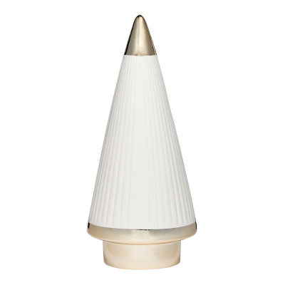 White ceramic gold tip tree decor 12x12x26.5cm, imported from the UK