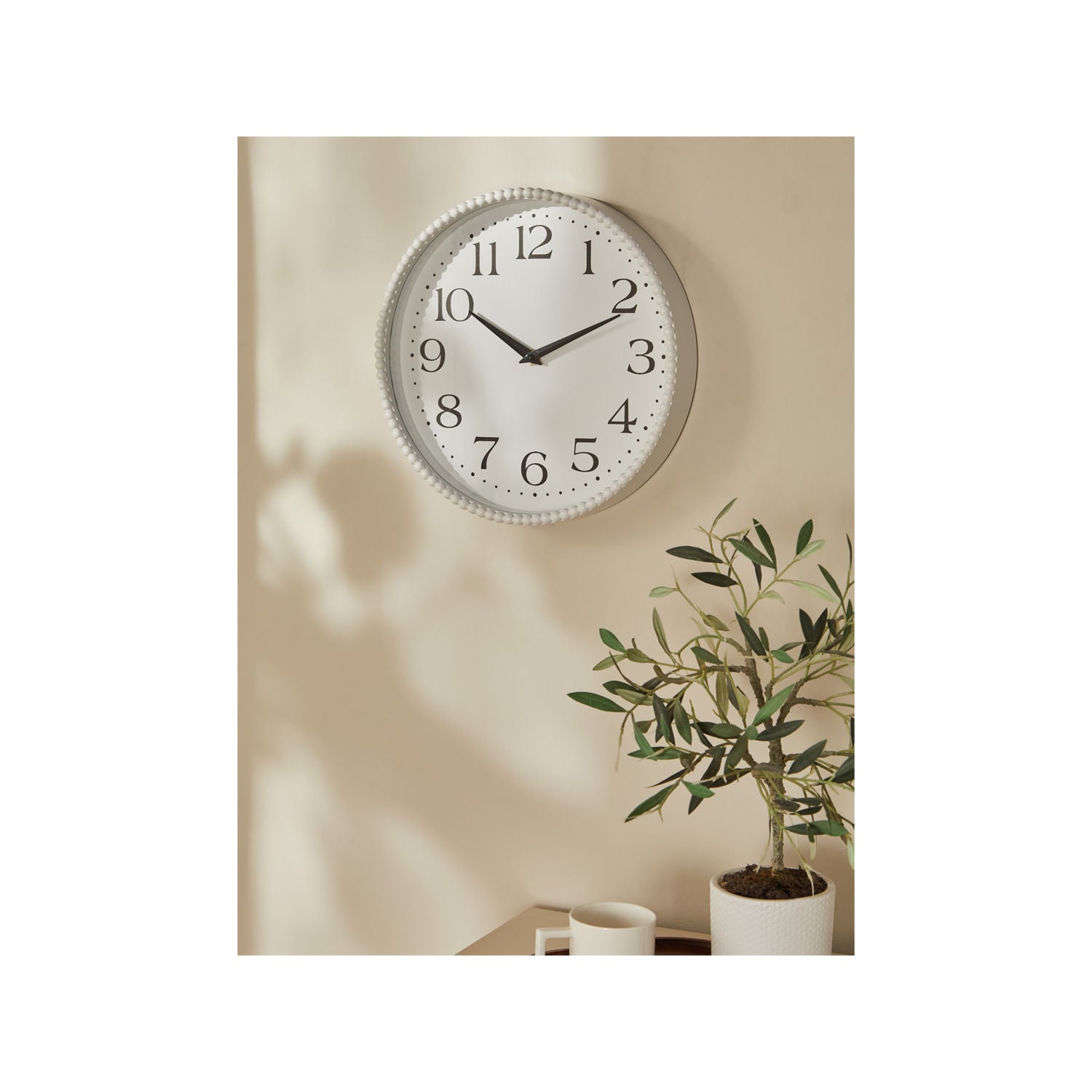 George Home white beaded clock 29.5cm - British product