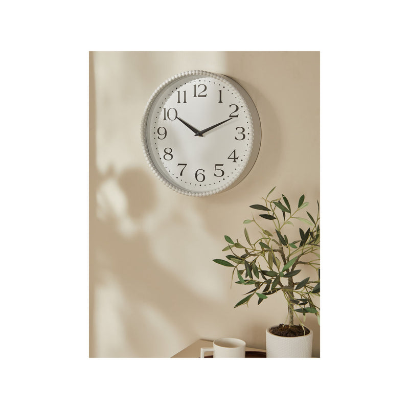 George Home white beaded clock 29.5cm - British product