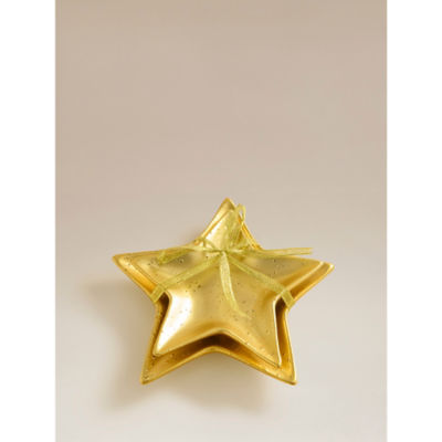 Gold-tone stars-shaped ceramic trinket dish 16cm x 15.5cm (British brand)
