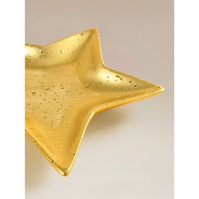 Gold-tone stars-shaped ceramic trinket dish 16cm x 15.5cm (British brand)