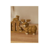 George Home natural brown highland cow family sign 25x15x25cm, UK version