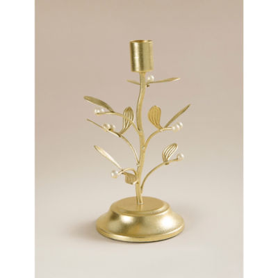 gold-tone mistletoe taper holder, imported from the UK
