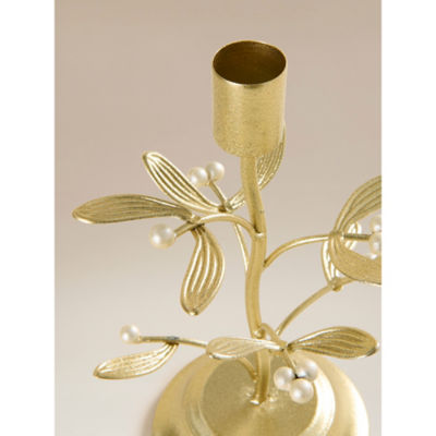gold-tone mistletoe taper holder, imported from the UK