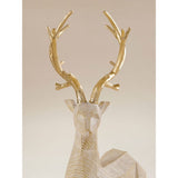 Gold winter stag resin figurine 15.5x27x34cm - British product