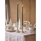 Small glass candle holder silver tone winter decor (British brand)
