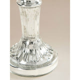 Small glass candle holder silver tone winter decor (British brand)