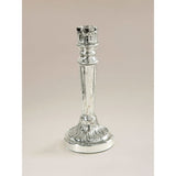 Silver-tone winter large glass candle holder, imported from the UK