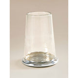 Silver-tone hammered glass hurricane candle holder 20cm - British product