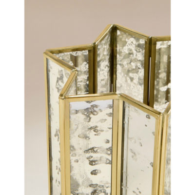 Gold-tone star tealight holder 15x15x18.5cm UK version