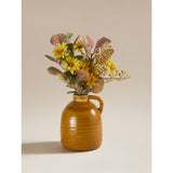 Artificial daisy mustard ceramic pot 33cm, imported from the UK