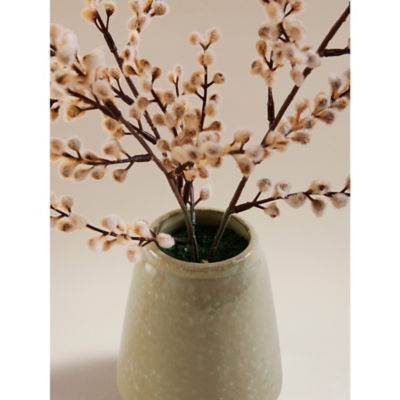 George Home artificial mimosa brown ceramic pot 38cm - British product