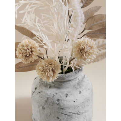 George Home artificial mixed floral cement pot 30cm - British product