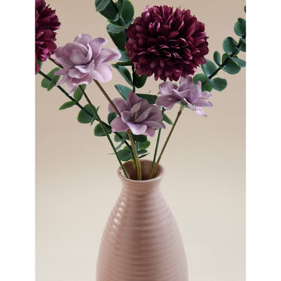George Home pom pom flower in pink ceramic pot 44cm (British brand)