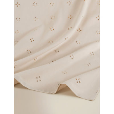 Cream cotton broderie tablecloth 230x140cm - British product