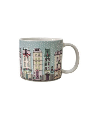 French Town House stoneware mug 12.5x9.2x8.2cm (British brand)