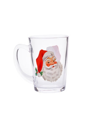 Santa Tea Mug glass hand wash only 11.6cm - British product