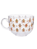 Gingerbread man cappuccino mug clear glass (British brand)