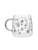 Silver snowflake glass mug 13 cm, UK version