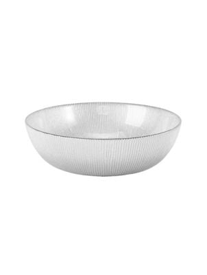 Silver glass serving bowl 22.3cm diameter for salads and desserts - British product