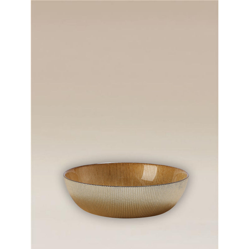 Gold-tone glass serving bowl 22.3cm - British product
