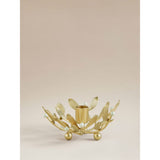 Gold-tone metal mistletoe taper holder, imported from the UK