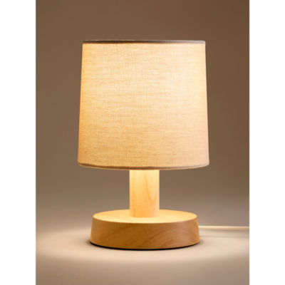 George Home natural wood table lamp with shade, imported from the UK