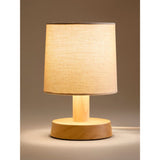 George Home natural wood table lamp with shade, imported from the UK