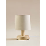 George Home natural wood table lamp with shade, imported from the UK