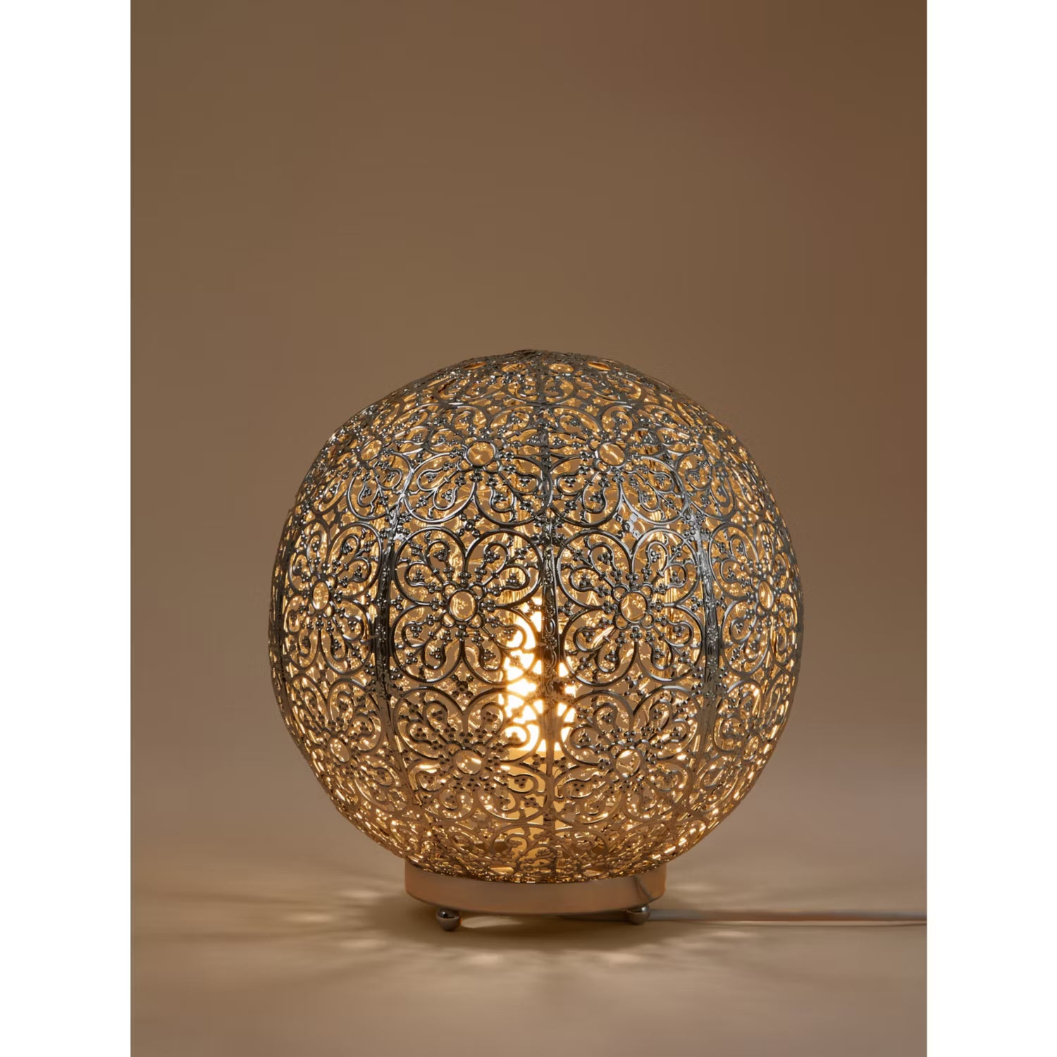 Moroccan table lamp silver finish - British product