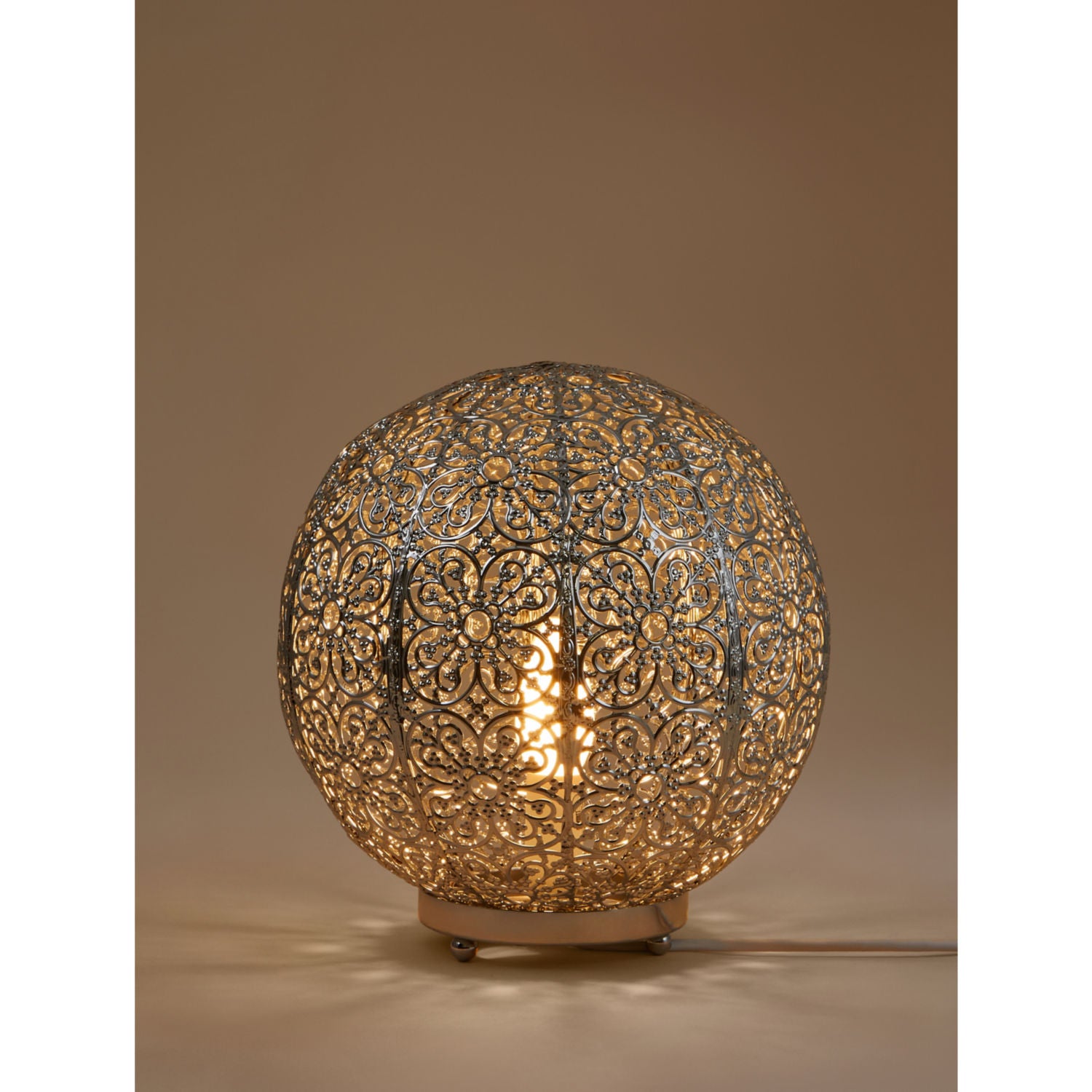 Moroccan table lamp silver finish - British product